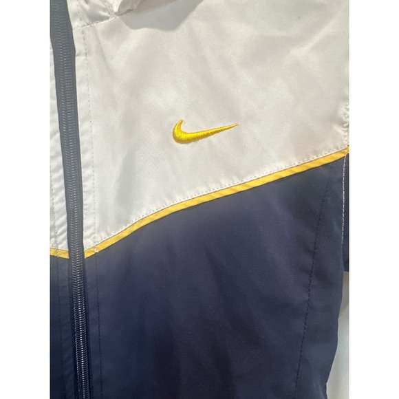 Nike Kids 3T Colorblock Windbreaker Jacket Navy Blue White Yellow - Picture 2 of 7
